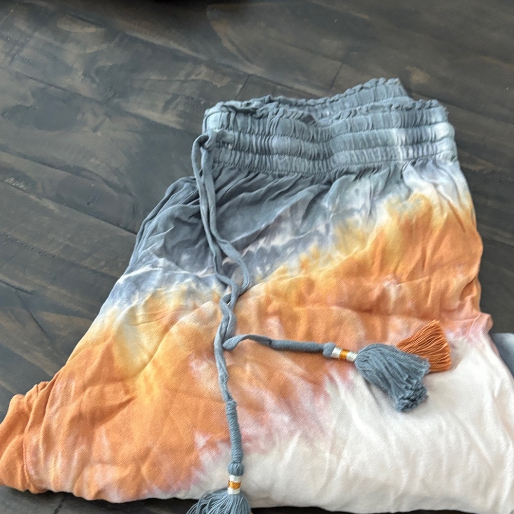 Stylish Tie-Dye Joggers with Tassel Accents
